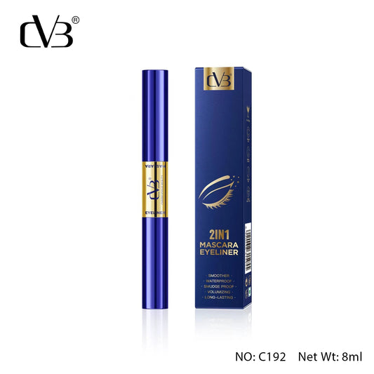 CVB 2IN1 Mascara Eyeliner Smoother , Waterproof , Smudge Proof , Volumizing, Long-Lasting