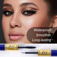 CVB 2IN1 Mascara Eyeliner Smoother , Waterproof , Smudge Proof , Volumizing, Long-Lasting
