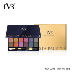 CVB INSTA PALEETE 24 EYESHADOW 1 BLUSH 1HIGHLIGHTER 1 CONTOUR 3 CREAM LIP GLOSS 3 EYEBROW POWDER C206