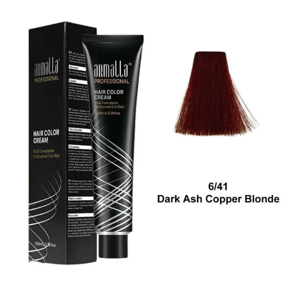 aRmalla Hair Color Cream 6/41 Dark Ash Copper Blonde