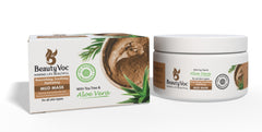 BeautyVoc Mud Mask with Tea Tree & Aloe Vera 300 g | Best for cleanisng | Best for acne & pimples | Oil Control & Clear Skin