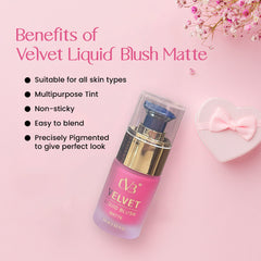 cvb Velvet Liquid Blush Matte Glides On skin Lasting Glow