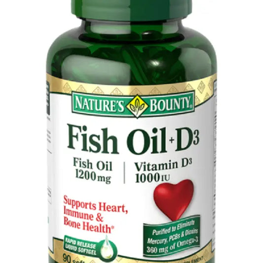 Nature’s Bounty Fish Oil 1200MG + Ditamin D3-1000IU (90 Softgels)