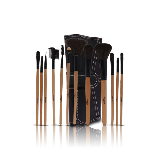 Glamorous Face 12 Piece Leather Brush set