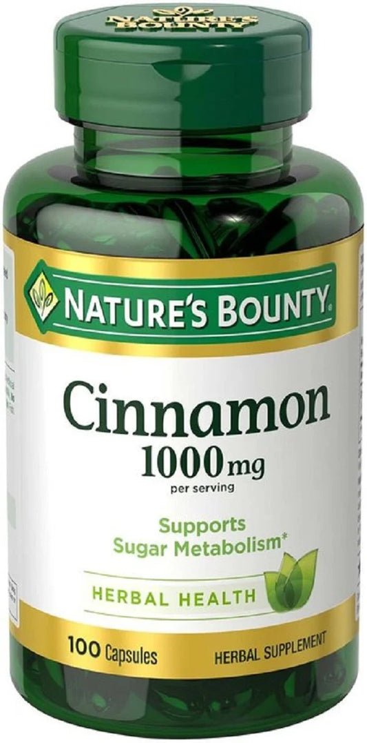 Natures Bounty Cinnamon 1000mg 100 Capsules