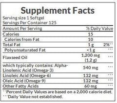 Nature’s Bounty Flaxseed Oil 1,200mg 125 Rapid Release Softgels