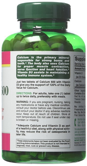 Nature's Bounty Calcium 600+ D (Caltrate+D) High Potency (250 Tablets)