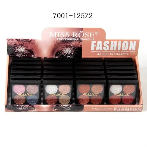 Miss Rose 4 color eyeshadow palette and highlighter