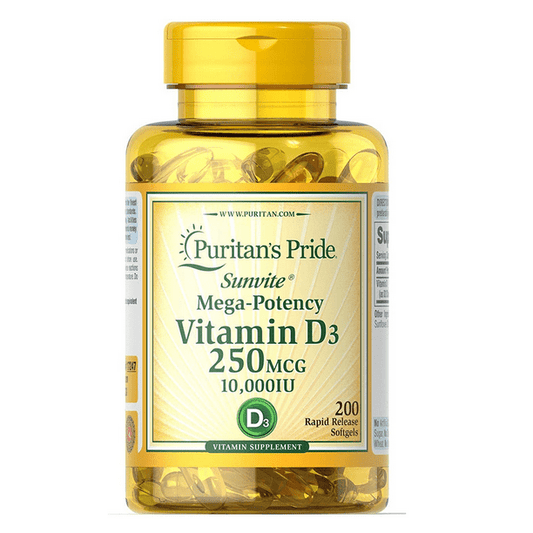Puritan's Pride Vitamin D3 250 mcg (10,000 IU) - 200 Softgels