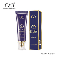 CVB  24K Gold Gel Primer for Pores Minimization, Anti-Ageing Oil-Free & Fragrance-Free Makeup Base (Gold, 40ml) C15