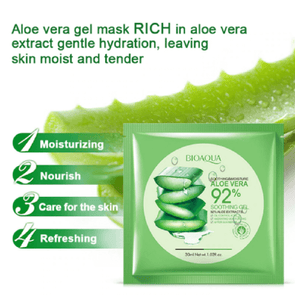 BIOAQUA 05 Pcs Aloe Vera Soothing Gel Face Mask Sheet