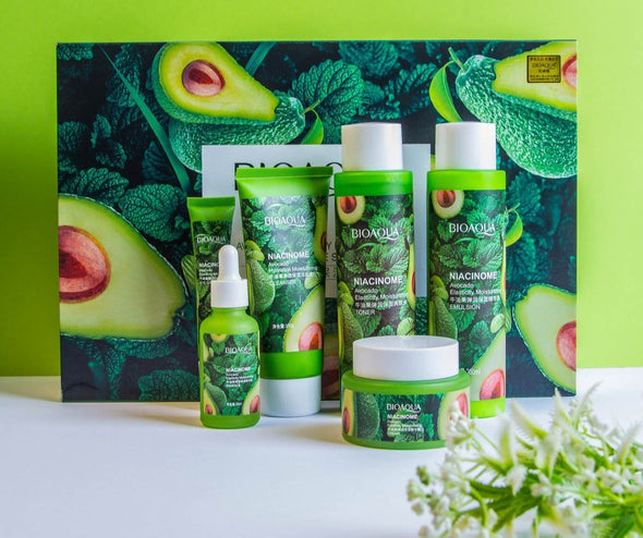 BIOAQUA 6 IN 1 Niacinome Avocado Moisturizing Skin Care Products Set