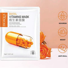 BIOAQUA Vitamins Tender Elastic Face Sheet Mask – 5Pcs