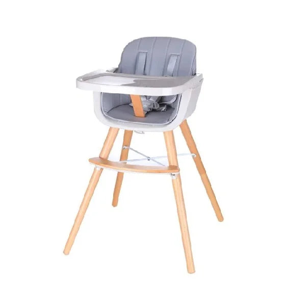 Baby High Chair, Perfect 3 in 1 Convertible Wooden High Chair with Cushion, Removable Tray, and Adjustable Legs for Baby &amp; Toddler