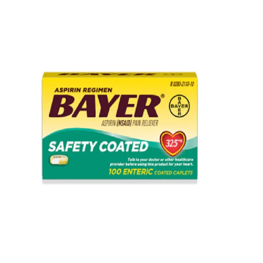 Bayer Aspirin Regimen Safety Coated 325mg 100 Coated Caplets