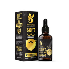 BeautyVoc Beard Oil with Musk 50ml - Beard grooming oil, beard softening oil, beard growth oil for men