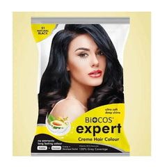 Biocos Expert Creme Hair Color Sachet (Natural Black)