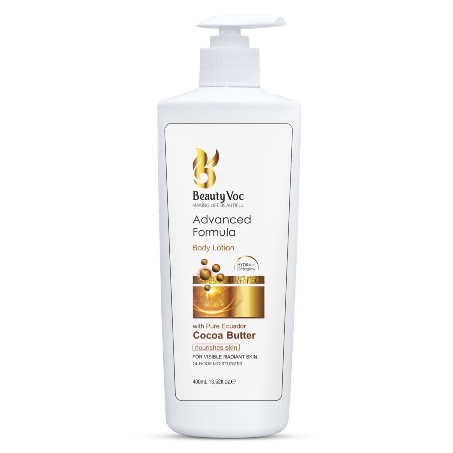 BeautyVoc Cocoa Butter Lotion 400 ml | For Face & Body | Best for Skin hydration