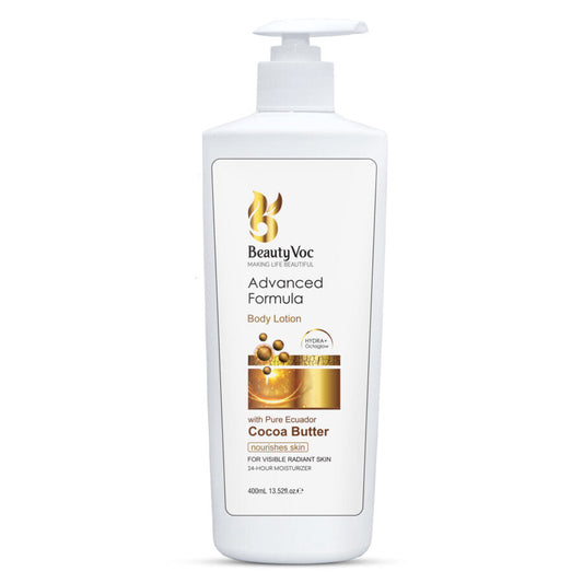BeautyVoc Cocoa Butter Lotion 400 ml | For Face & Body | Best for Skin hydration