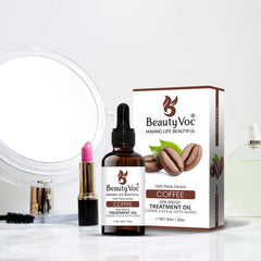 BeautyVoc Coffee Treatment Oil 50 ml Pure 100% | Non-Greasy | Cold-Pressed Oil for Hair Growth, Dark Circle Reduction & Skin Revitalization