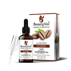 BeautyVoc Coffee Treatment Oil 50 ml Pure 100% | Non-Greasy | Cold-Pressed Oil for Hair Growth, Dark Circle Reduction & Skin Revitalization