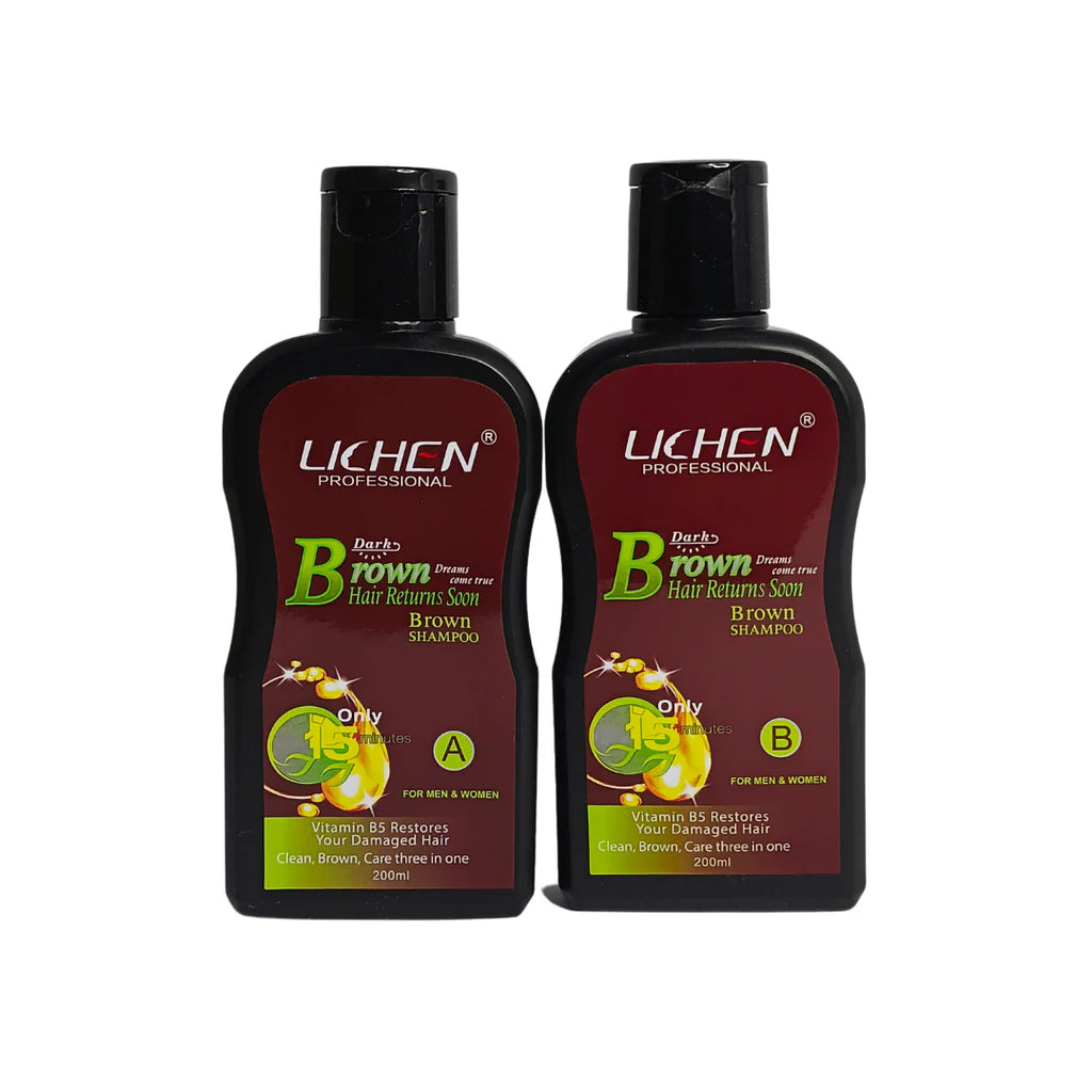 Dark Brown Hair Color Shampoo 200 ml x 2 (Double Bottle)