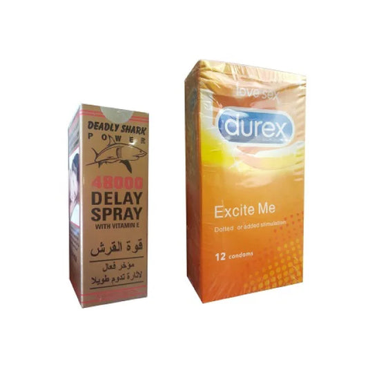 Deadly Shark Delay Spray + Durex Excite Me