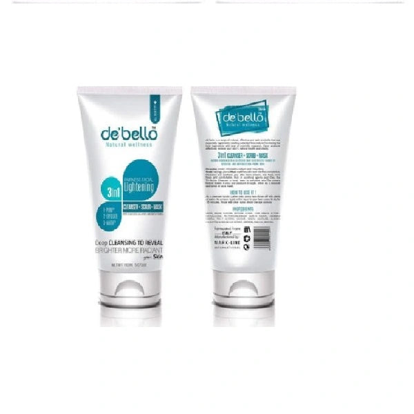 De'bello 3in1 Facial Lightening Cleanser+Scrub+ Mask 150 ML