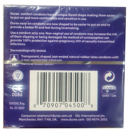 Durex Comfort Condoms 3 Piece Rs.149