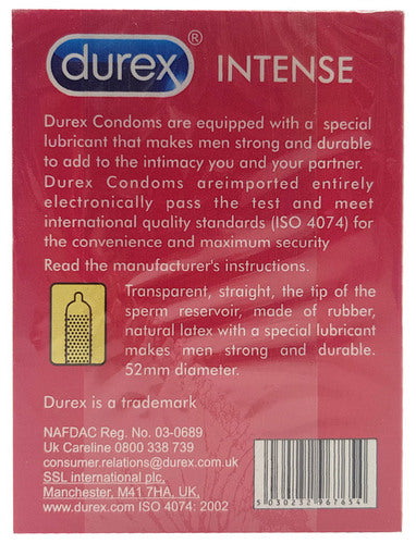 Durex Performax Intense Condoms 12 Pieces (Red)