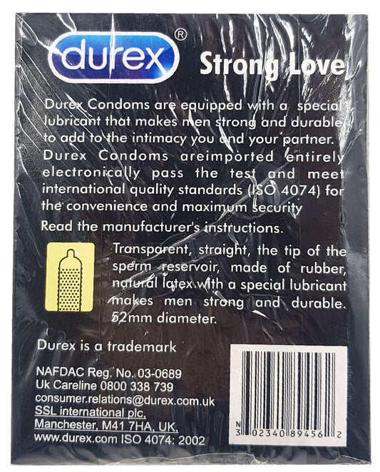 Durex Strong Love Condoms 12 Pieces