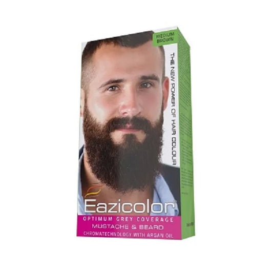 EAZICOLOR FOR MEN MUSTACHE &amp; BEARD MEDIUM BROWN (4.0)