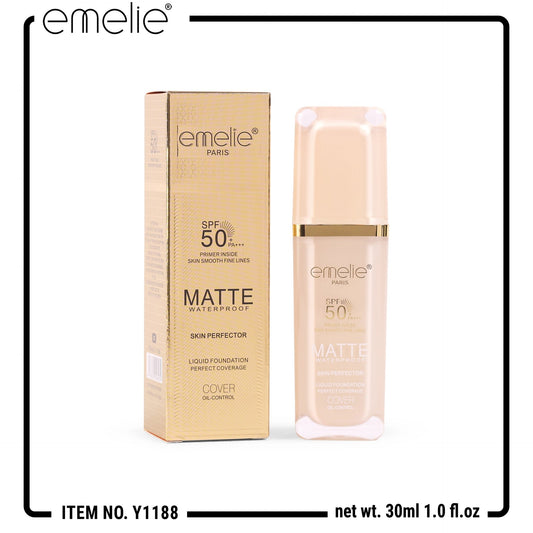 Emelie Skin Perfector Liquid Foundation SPF 50+ Matte Waterproof 30 ML