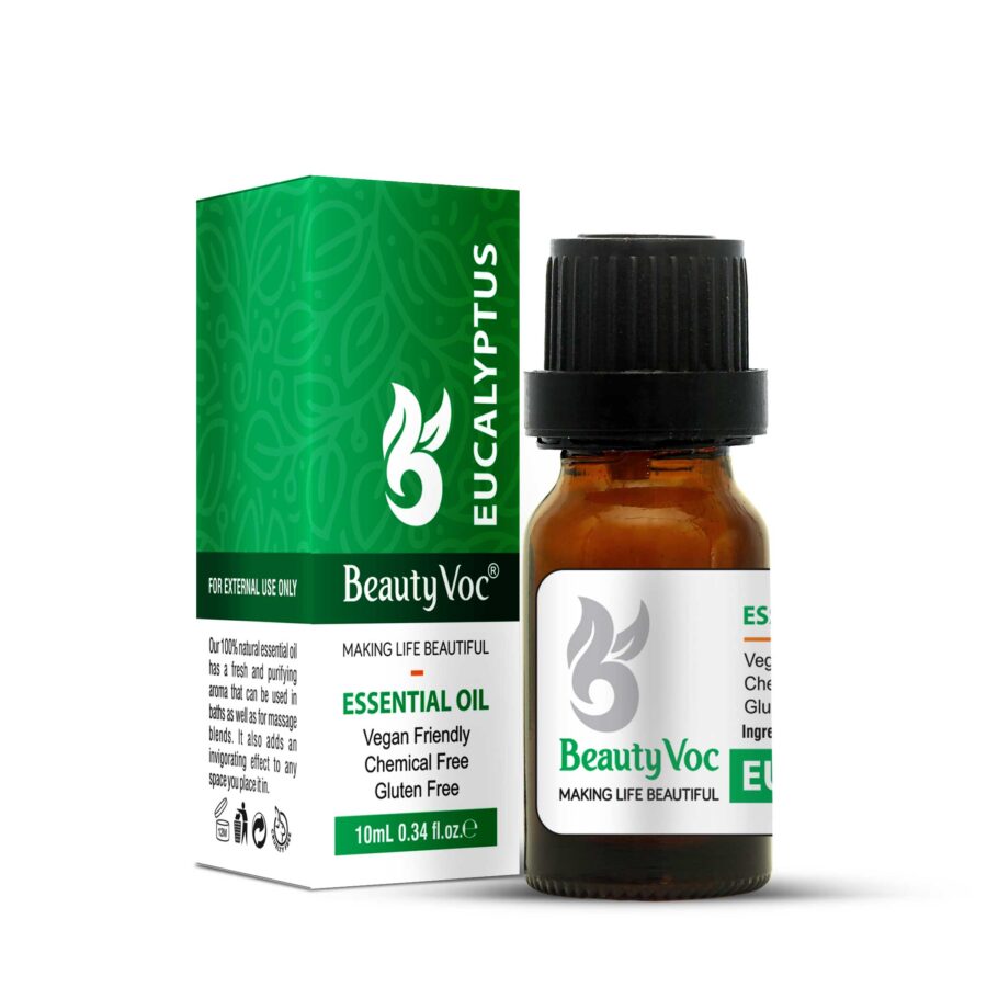 BeautyVoc Pure Eucalyptus Oil 10 ml | Undiluted Essential Oil for Hair, Skin & Aromatherapy