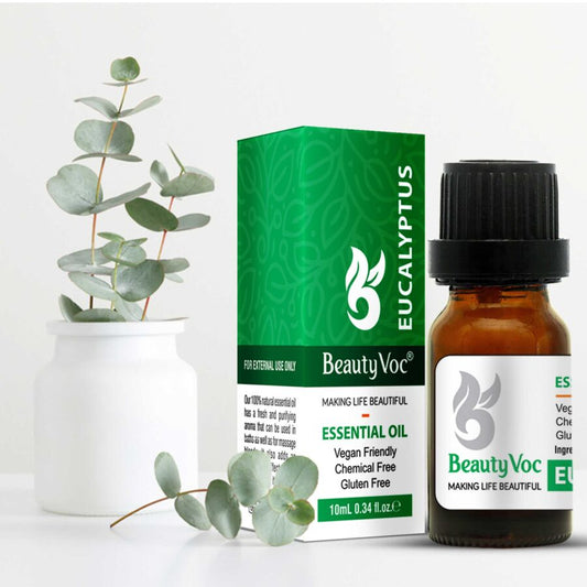 BeautyVoc Pure Eucalyptus Oil 10 ml | Undiluted Essential Oil for Hair, Skin & Aromatherapy