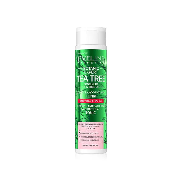 Eveline Botanic Expert 100% Tea Tree Oil Purifying &amp; Mattifying Antibacterial Tonic - 225ml