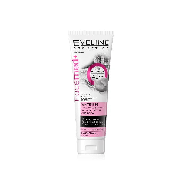 Eveline FaceMed+ Whitening Face Wash Foam With Activated Charcoal 100ml