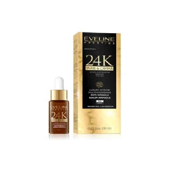 Eveline Prestige 24K Snail &amp; Caviar Anti-Wrinkle Serum Ampule - 18ml