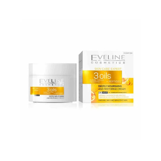 Eveline Skin Care Expert 3 Oils Deeply Nourishing and Restoring Day and Night Cream - 50ml