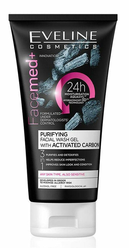 Eveline Facemed Purifying Facial Wash Gel with Activated Carbon 150 ML Online in Pakistan at manmohni