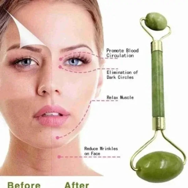 Facial Beauty Pack Of Jade Face Roller & Gua Sha