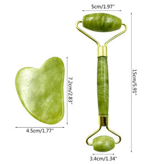 Facial Beauty Pack Of Jade Face Roller & Gua Sha