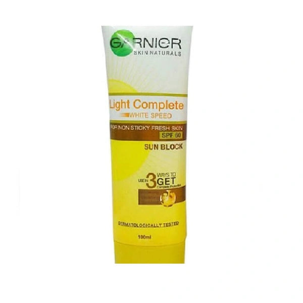 Garnier Light Complete White Speed SPF 60 Sun Block 100ML – Manmohni