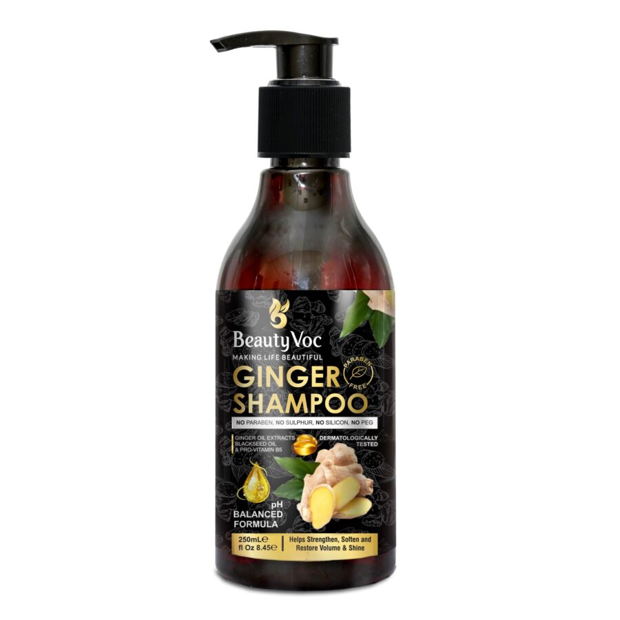 BeautyVoc Ginger Shampoo 250 ml | Best Anti-Dandruff & Hair Fall Control