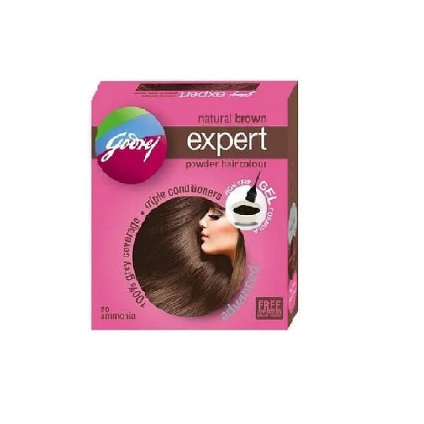 Godrej Natural Brown Expert Advanced Powder Hair Colour (4 Sachet)