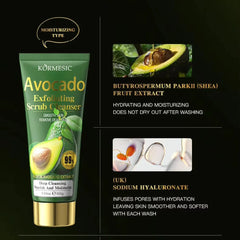 KORMESIC Avocado Exfoliating Scrub Facial Cleanser - 100g