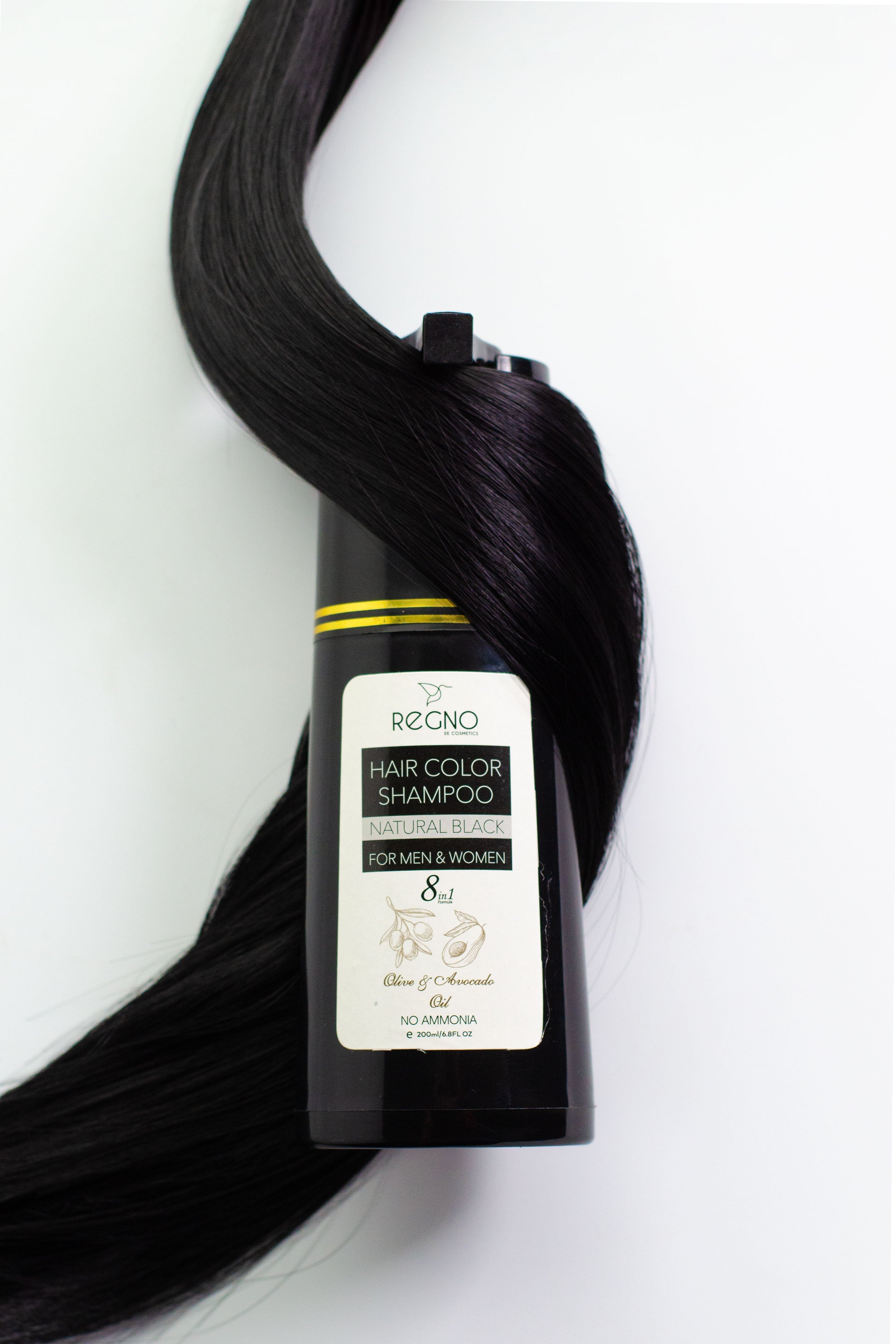Hair Color Shampoo | Natural Black | Regno | +-200ml |