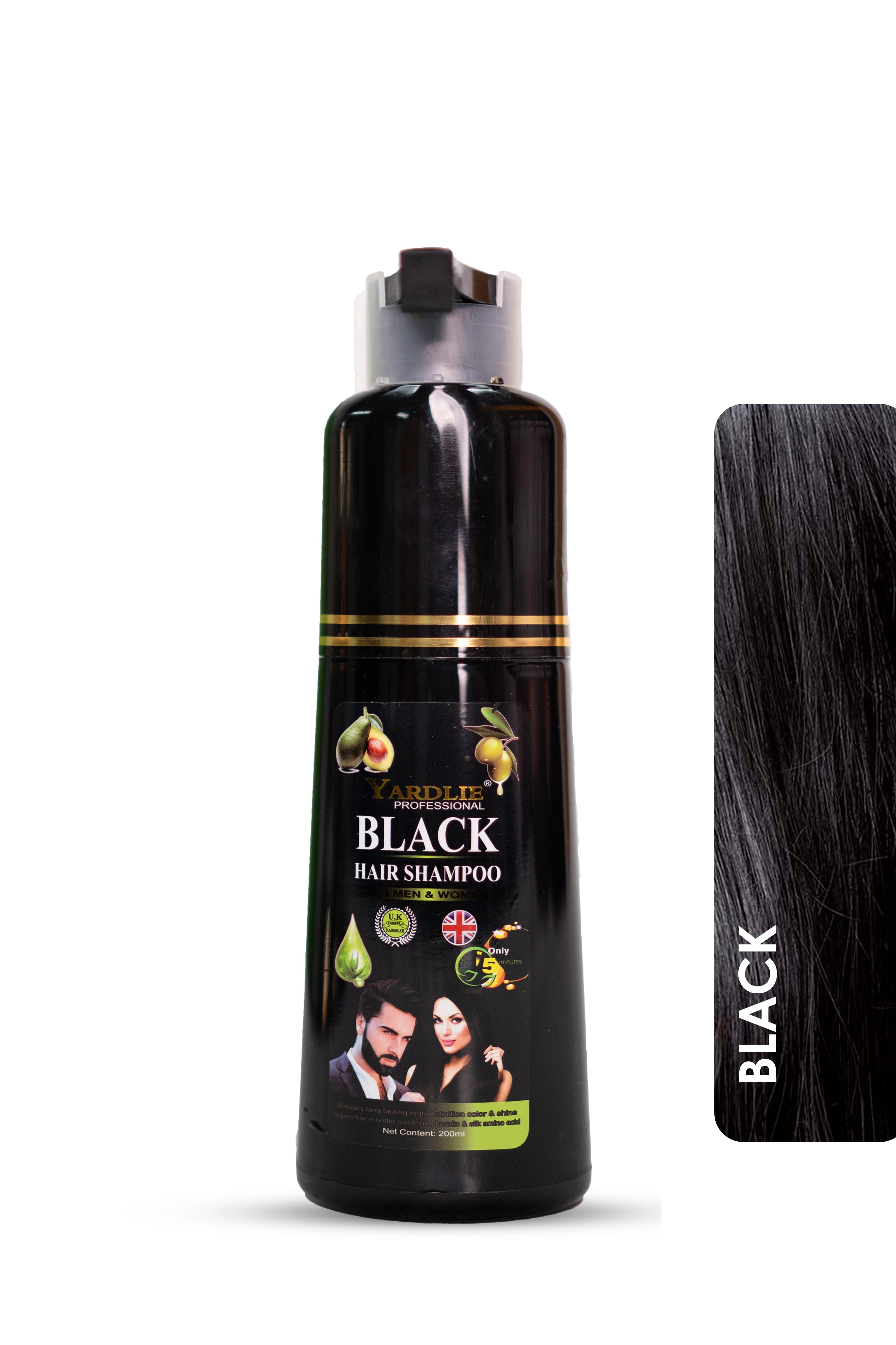 Hair Color Shampoo | Natural Black | Yardlie | 200ml |