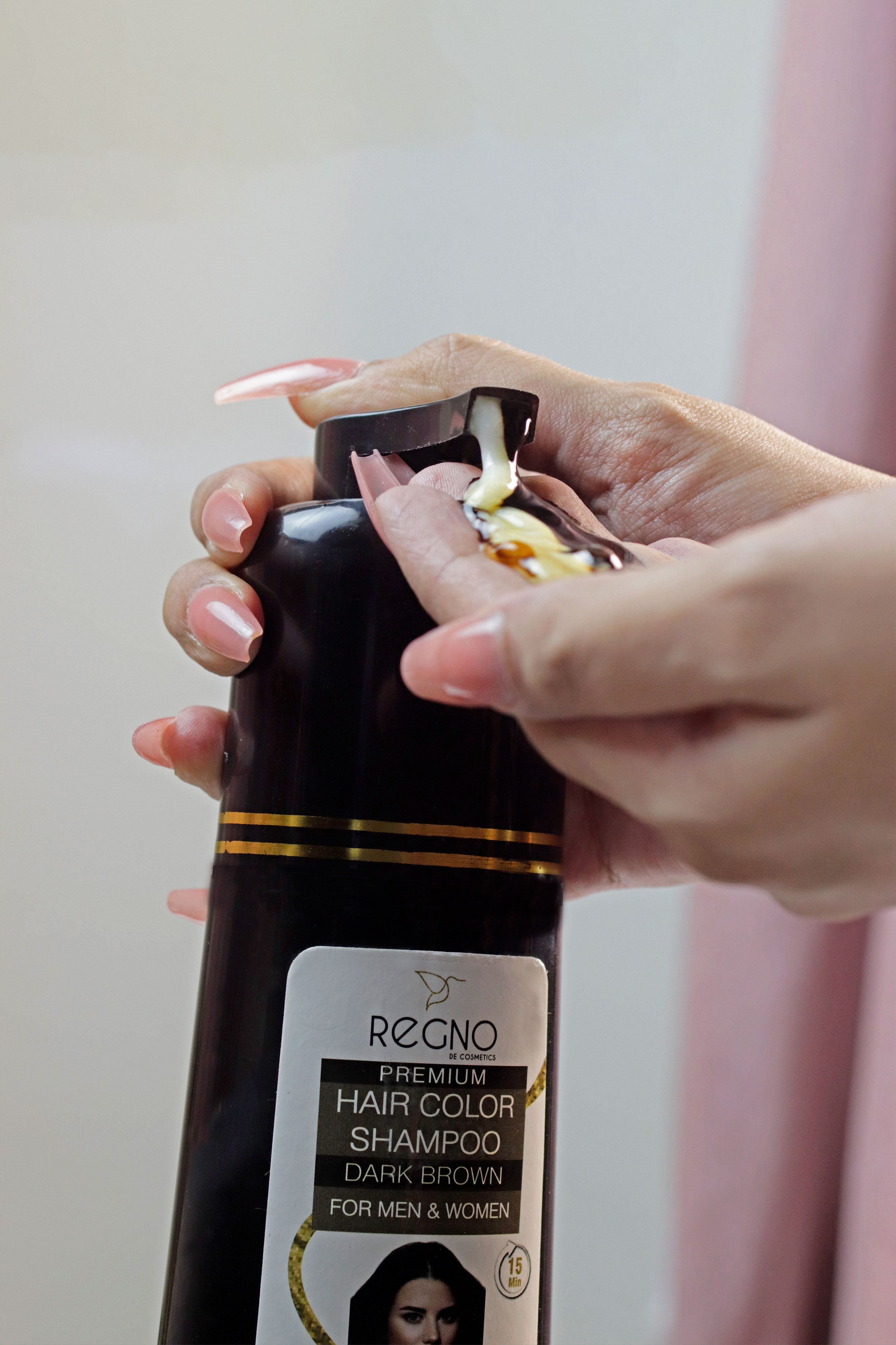 Hair Color Shampoo | Premium Dark Brown | Regno | +-200ml |