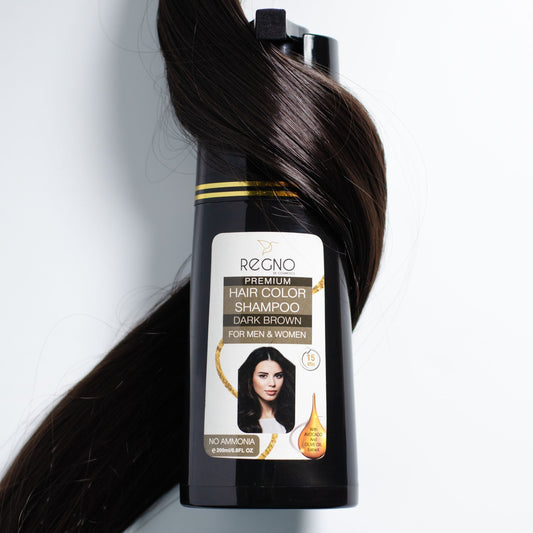 Hair Color Shampoo | Premium Dark Brown | Regno | +-200ml |